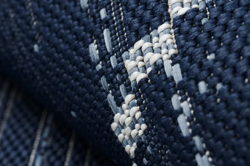 Tapis EN CORDE SISAL COLOR 47268/309 Losanges CarrésBleu