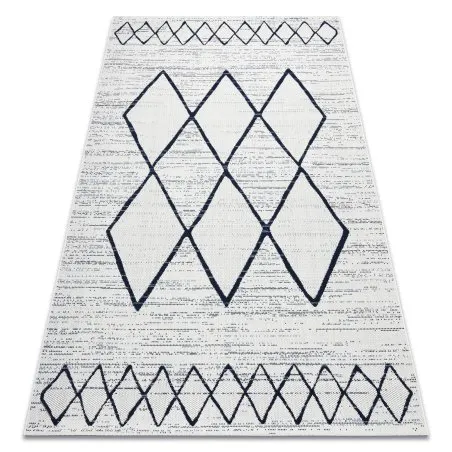 Tapis EN CORDE SISAL COLOR 47272/396 Losanges CarrésVBlanc