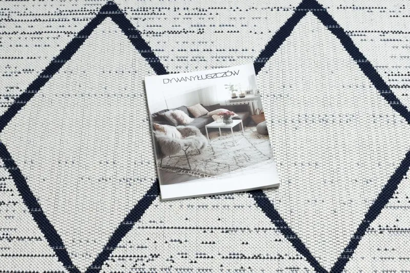 Tapis EN CORDE SISAL COLOR 47272/396 Losanges CarrésVBlanc