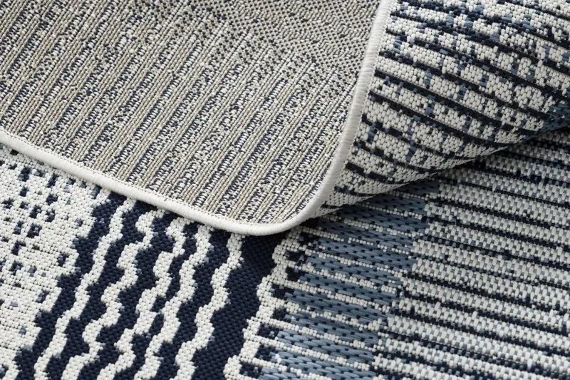 Tapis EN CORDE SISAL COLOR 47276/396 Rayures Blanc