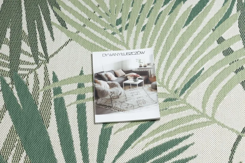 Tapis EN CORDE SISAL COLOR 19433/062 Feuilles Vert JUNGLE