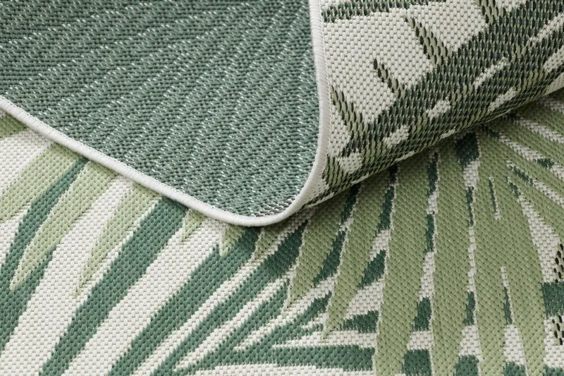 Tapis EN CORDE SISAL COLOR 19433/062 Feuilles Vert JUNGLE