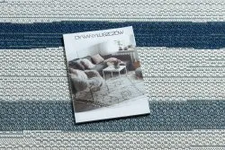 Tapis COLOR 19676369 SISAL lignes beige / bleu