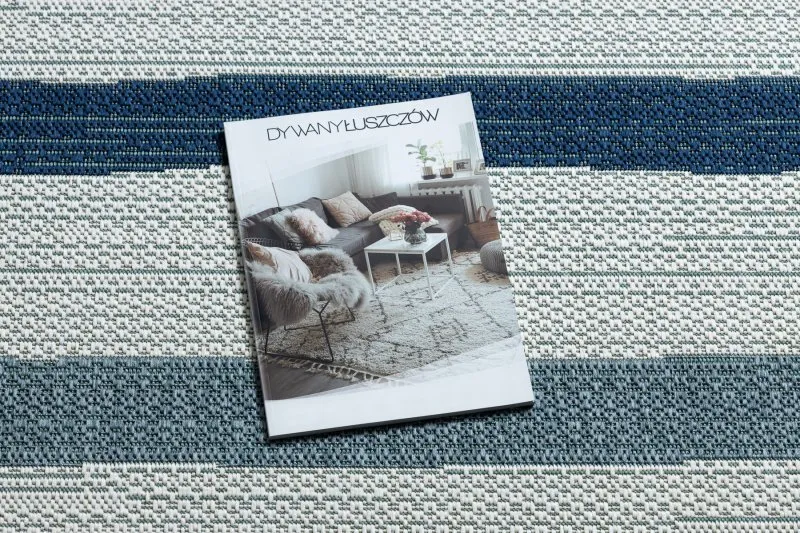 Tapis COLOR 19676369 SISAL lignes beige / bleu