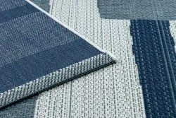 Tapis COLOR 19676369 SISAL lignes beige / bleu