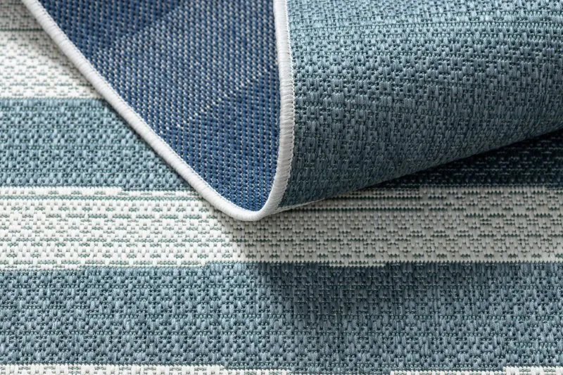 Tapis COLOR 19676369 SISAL lignes beige / bleu