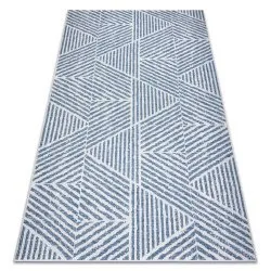 Tapis COLOR 47176360 SISAL lignes, triangles, zigzag beige / bleu