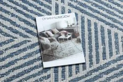 Tapis COLOR 47176360 SISAL lignes, triangles, zigzag beige / bleu