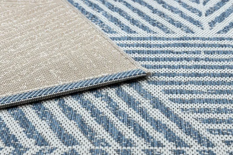 Tapis COLOR 47176360 SISAL lignes, triangles, zigzag beige / bleu