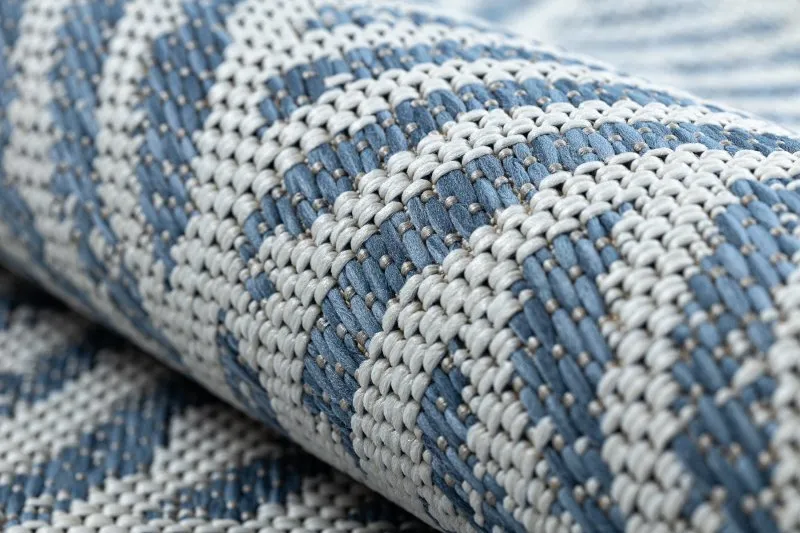Tapis COLOR 47176360 SISAL lignes, triangles, zigzag beige / bleu