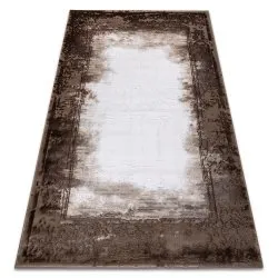 Tapis ACRYLIQUE VALENCIA 036 CADRE, vintage Ivoire / marron