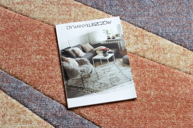 Tapis FEEL 5673/17931 chevrons beige/terre cuite/violet