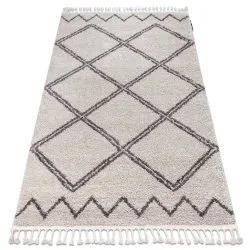Tapis BERBER ASILA B5970 crème et marron Franges berbère marocain shaggy