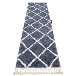 Dywan, Chodnik BERBER CROSS szary - do kuchni, przedpokoju, na korytarz
