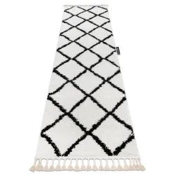 Le tapis, le tapis de couloir BERBERE CROSS blanc - pour la cuisine, l'antichambre, le couloir