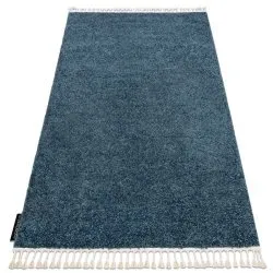 Tapis BERBER 9000 bleu Franges berbère marocain shaggy
