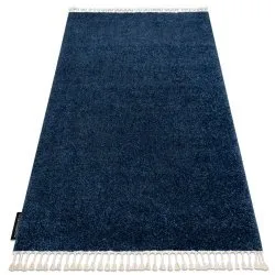 Tapis BERBER 9000 bleu foncé Franges berbère marocain shaggy