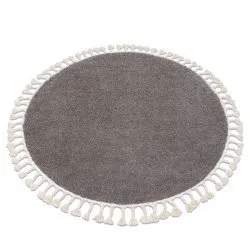 Tapis BERBER 9000 cercle marron Franges berbère marocain shaggy