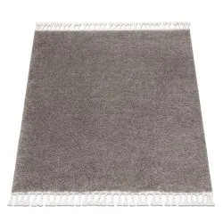Tapis BERBER carré 9000 marron Franges berbère marocain shaggy
