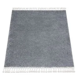 Tapis BERBER carré 9000 gris Franges berbère marocain shaggy