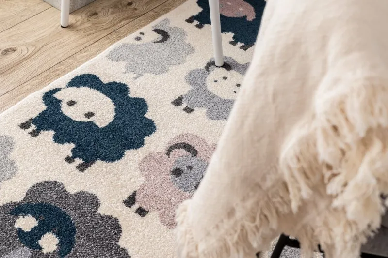 Tapis HEOS 78468 crème / rose / bleu / gris MOUTONS