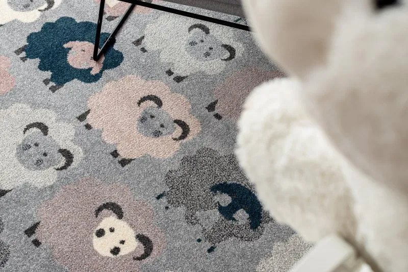 Tapis HEOS 78468 gris / bleu MOUTONS
