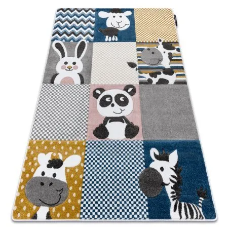 Tapis PETIT ZOO ANIMAUX crème et gris