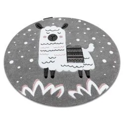 Tapis PETIT LAMA cercle gris