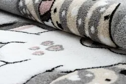 Tapis PETIT UNICORN LICORNE cercle gris