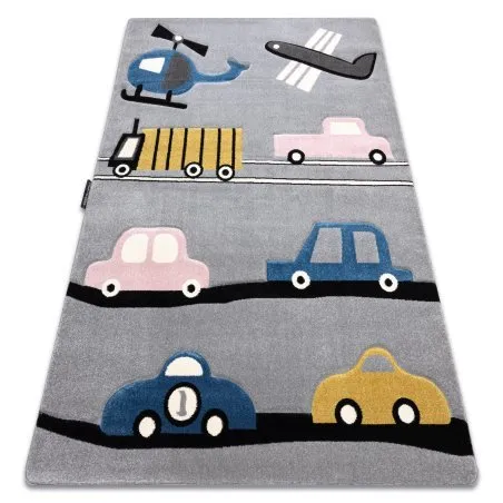 Tapis PETIT TOYS JOUETS VOITURES gris