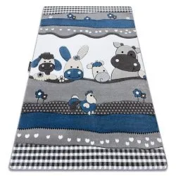 Tapis PETIT FARM FERME ANIMAUX bleu