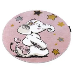 Tapis PETIT ELEPHANT L'ÉLÉPHANT ÉTOILE cercle rose