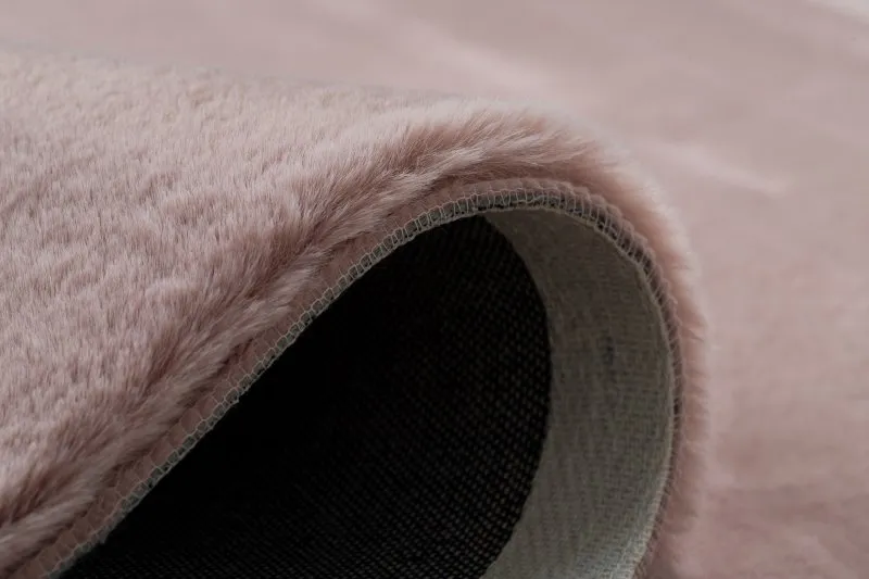 Tapis BUNNY rose IMITATION DE FOURRURE DE LAPIN