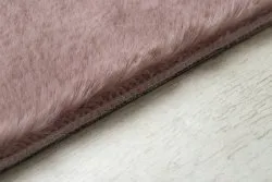Tapis BUNNY rose IMITATION DE FOURRURE DE LAPIN