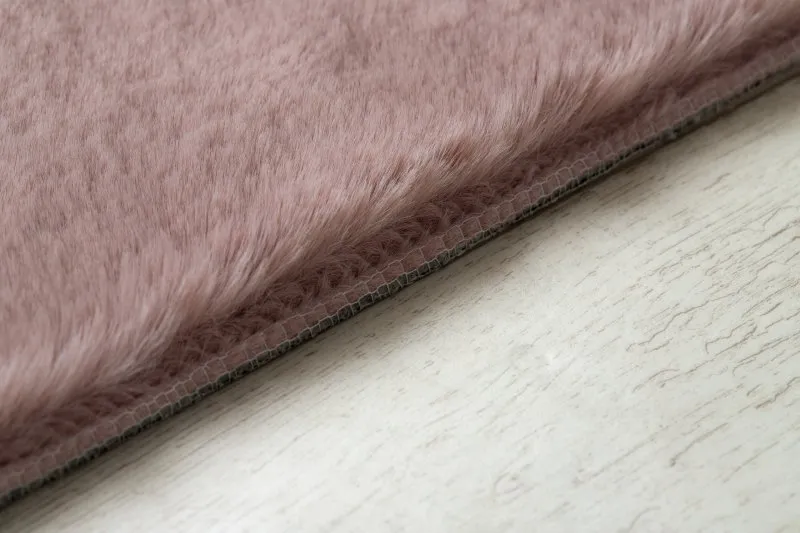 Tapis BUNNY rose IMITATION DE FOURRURE DE LAPIN