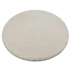 Tapis BUNNY cercle beige IMITATION DE FOURRURE DE LAPIN