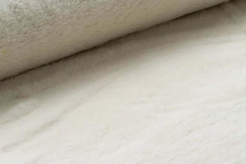 Tapis BUNNY cercle beige IMITATION DE FOURRURE DE LAPIN