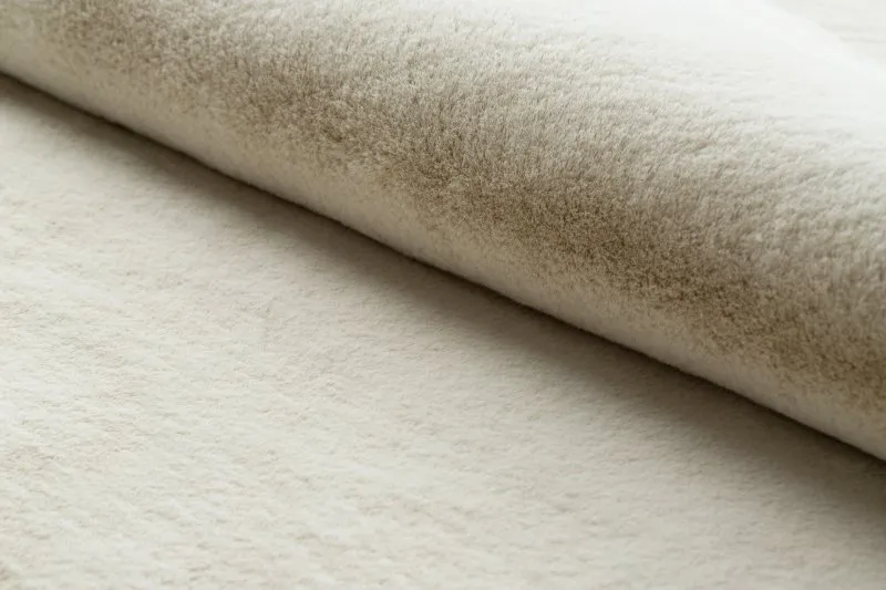 Tapis BUNNY cercle beige IMITATION DE FOURRURE DE LAPIN