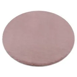 Tapis BUNNY cercle rose IMITATION DE FOURRURE DE LAPIN