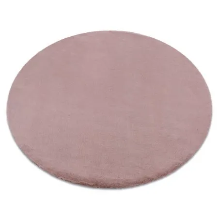 Tapis BUNNY cercle rose IMITATION DE FOURRURE DE LAPIN