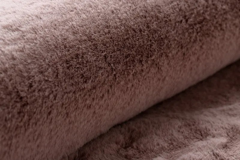 Tapis BUNNY cercle rose IMITATION DE FOURRURE DE LAPIN