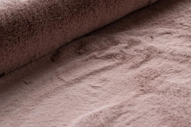 Tapis BUNNY cercle rose IMITATION DE FOURRURE DE LAPIN
