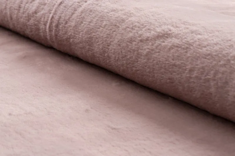 Tapis BUNNY cercle rose IMITATION DE FOURRURE DE LAPIN