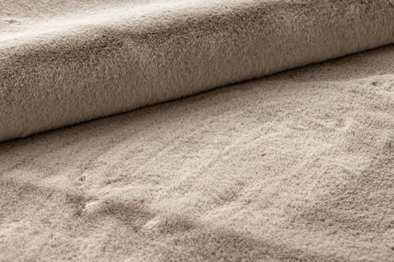 Tapis BUNNY taupe beige IMITATION DE FOURRURE DE LAPIN