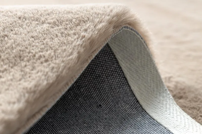 Tapis BUNNY taupe beige IMITATION DE FOURRURE DE LAPIN