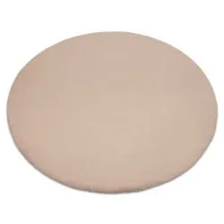 Tapis BUNNY cercle taupe beige IMITATION DE FOURRURE DE LAPIN