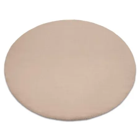 Tapis BUNNY cercle taupe beige IMITATION DE FOURRURE DE LAPIN