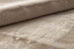 Tapis BUNNY cercle taupe beige IMITATION DE FOURRURE DE LAPIN