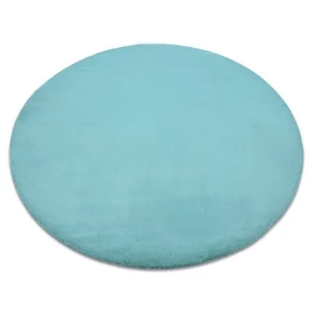 Tapis BUNNY cercle aqua bleu IMITATION DE FOURRURE DE LAPIN