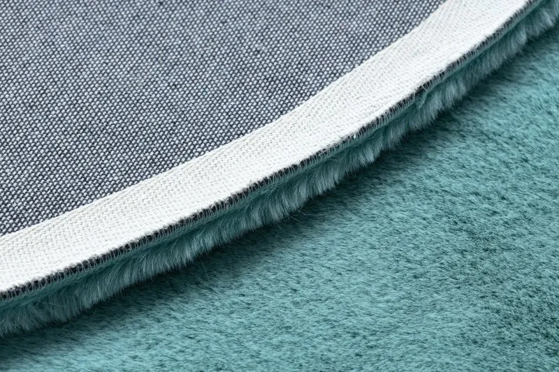 Tapis BUNNY cercle aqua bleu IMITATION DE FOURRURE DE LAPIN